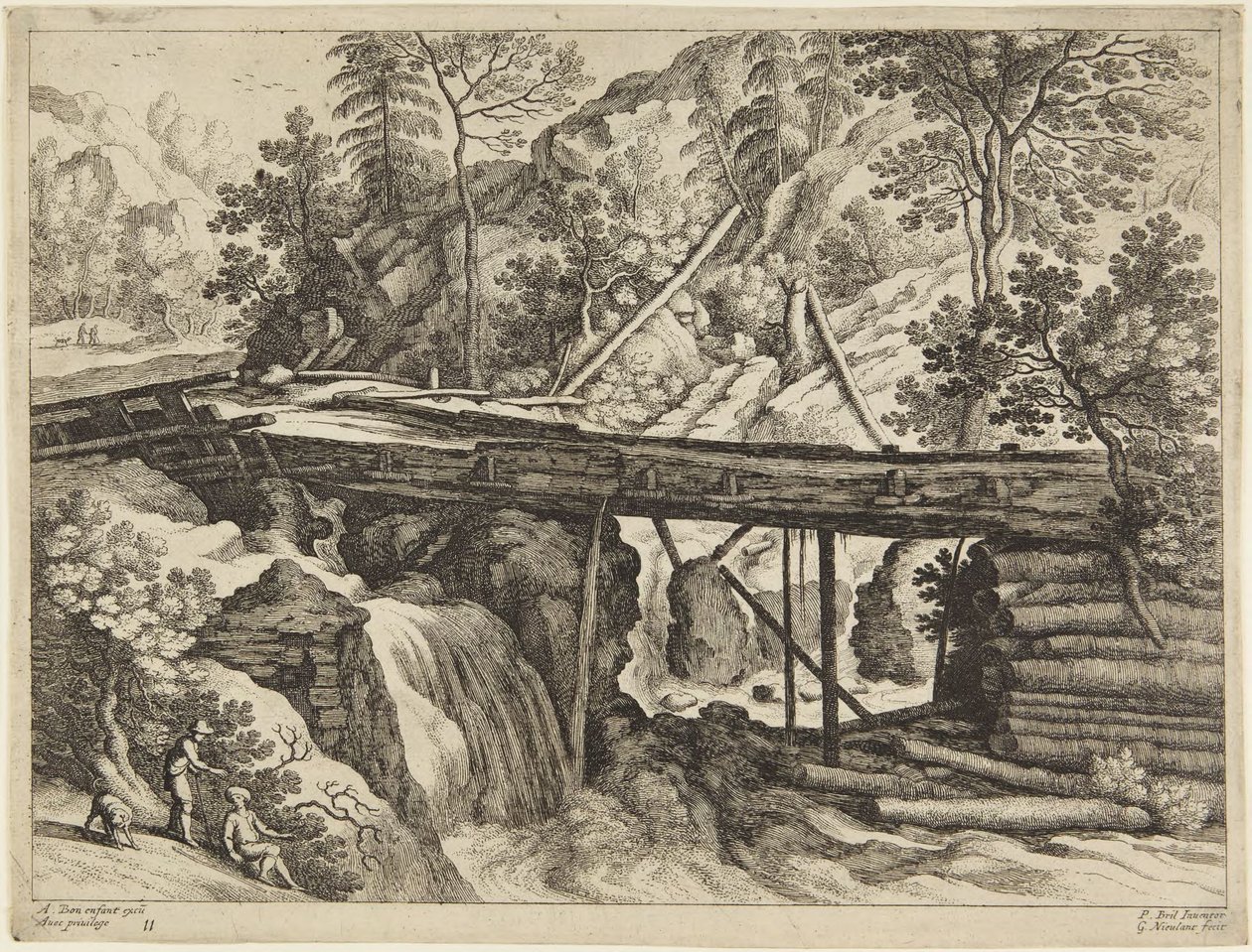 Pont et cascade - Paul Bril