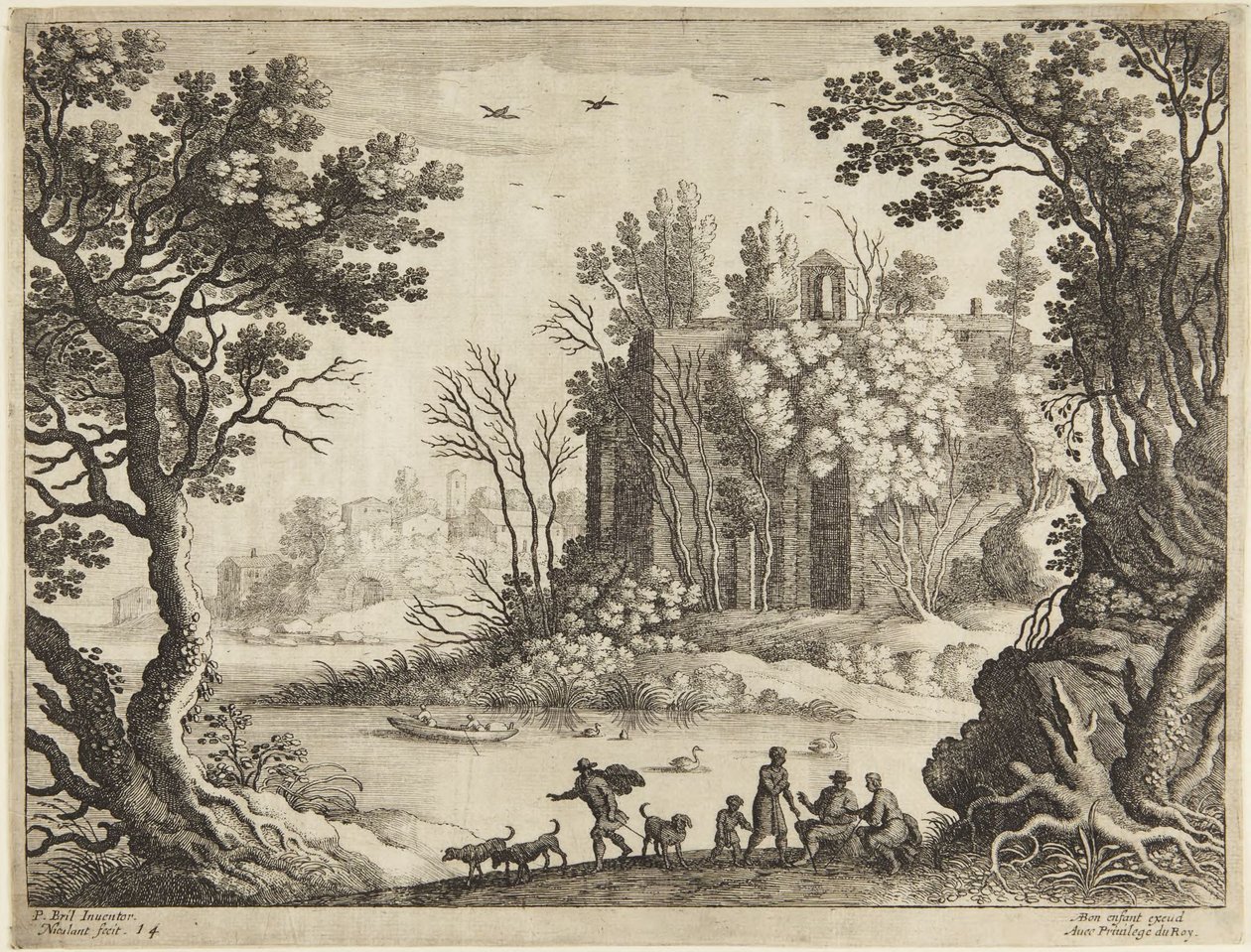 Église au bord du lac - Paul Bril