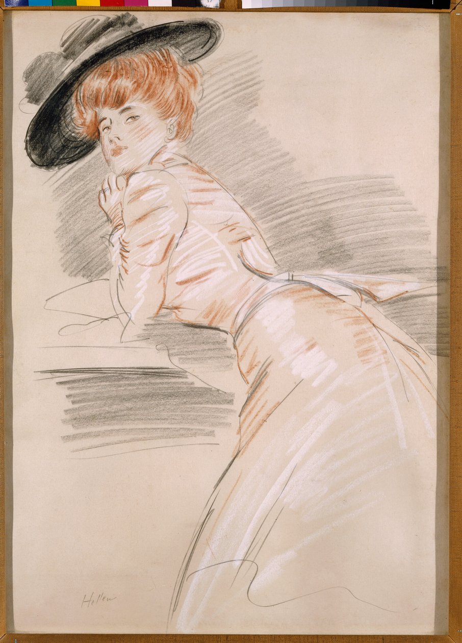 Madame Helleu avec un chapeau - Paul Cesar Helleu