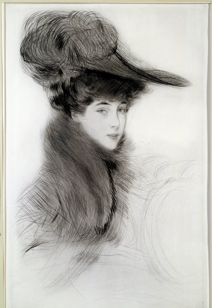 Portrait de la duchesse de Malborough. Dessin de Paul Helleu, XXe siècle. Bayonne, Musée Bonnat - Paul Cesar Helleu