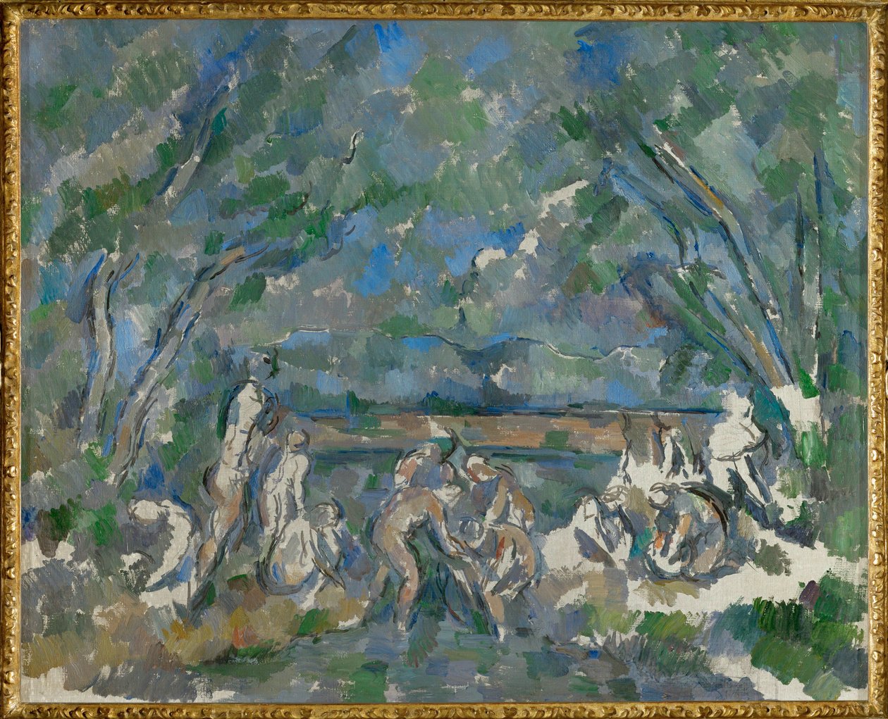 Baigneuses (oil on canvas) - Paul Cezanne