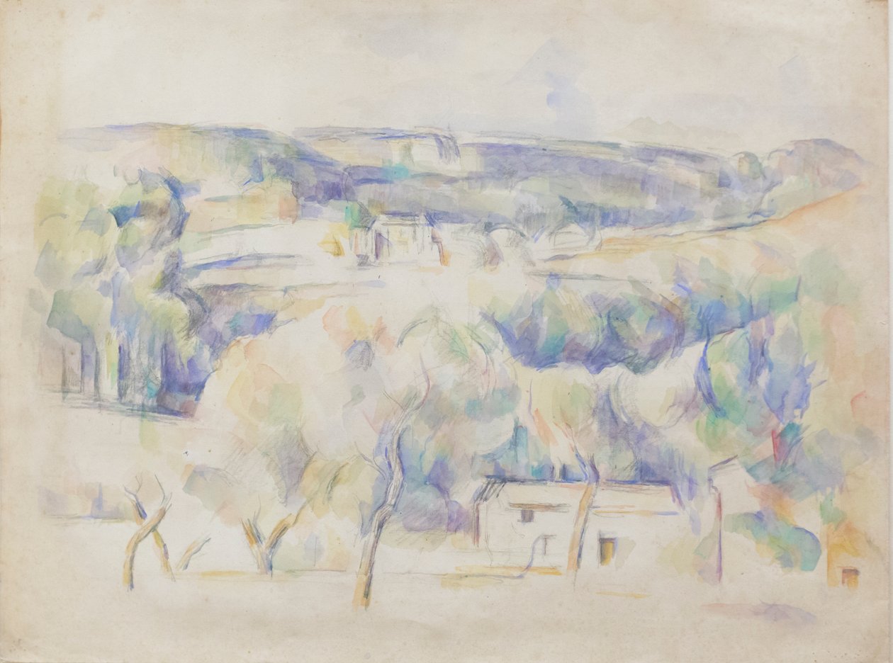 Maison et bosquet, vers 1890 - Paul Cézanne