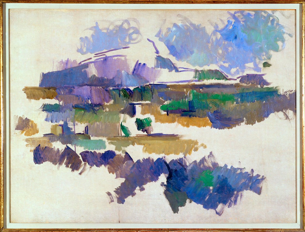 La Montagne Sainte-Victoire, seen from Lauves (oil on canvas) - Paul Cezanne