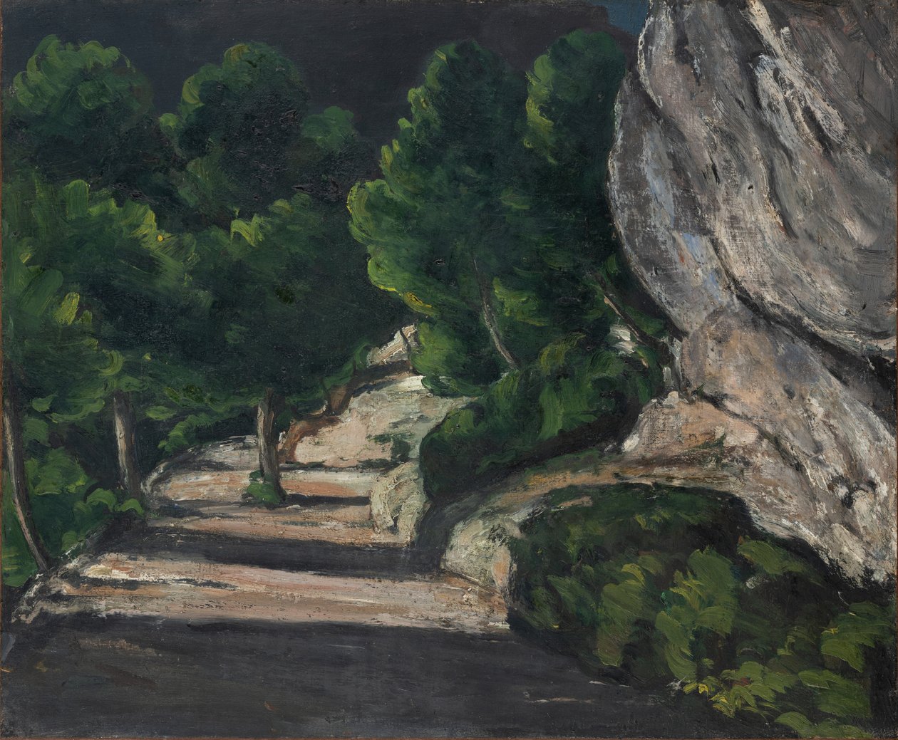 Paysage, route avec des arbres dans les montagnes Rocheuses, vers 1870-71 - Paul Cézanne