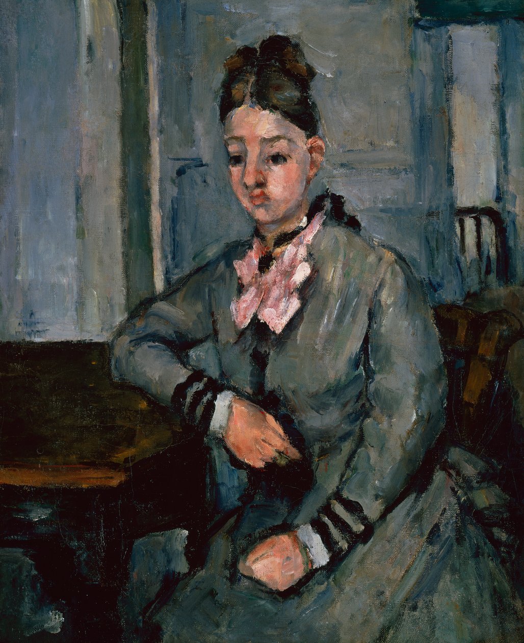 Madame Cézanne appuyée sur une table, vers 1873 - Paul Cézanne