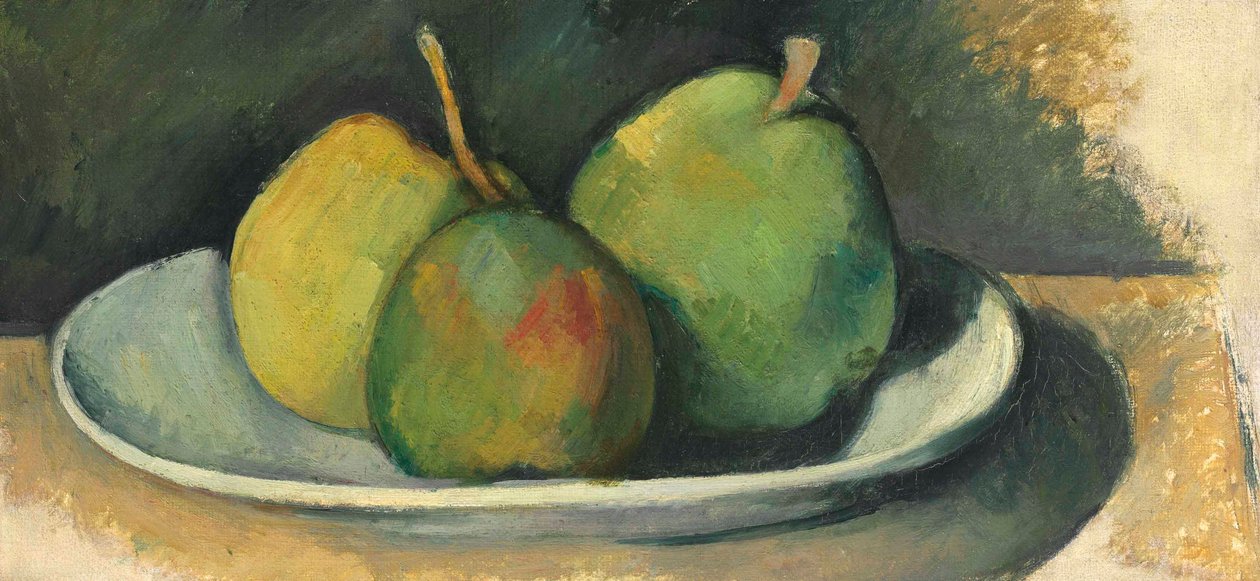 Poires sur une assiette blanche - Paul Cézanne