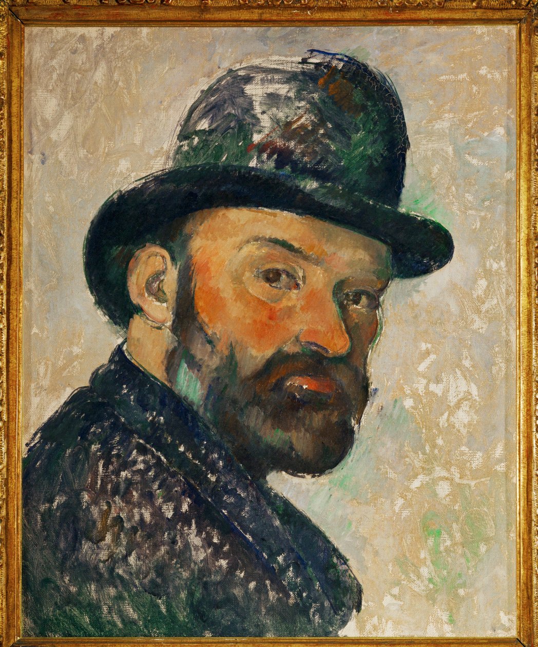 Self-portrait avec chapeau melon - Paul Cézanne