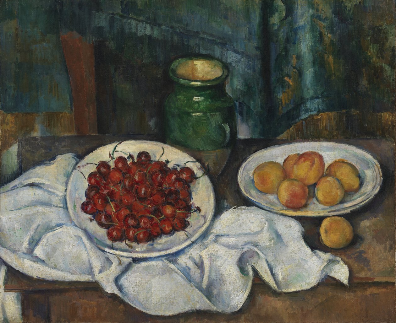 Nature morte aux cerises et aux pêches - Paul Cézanne
