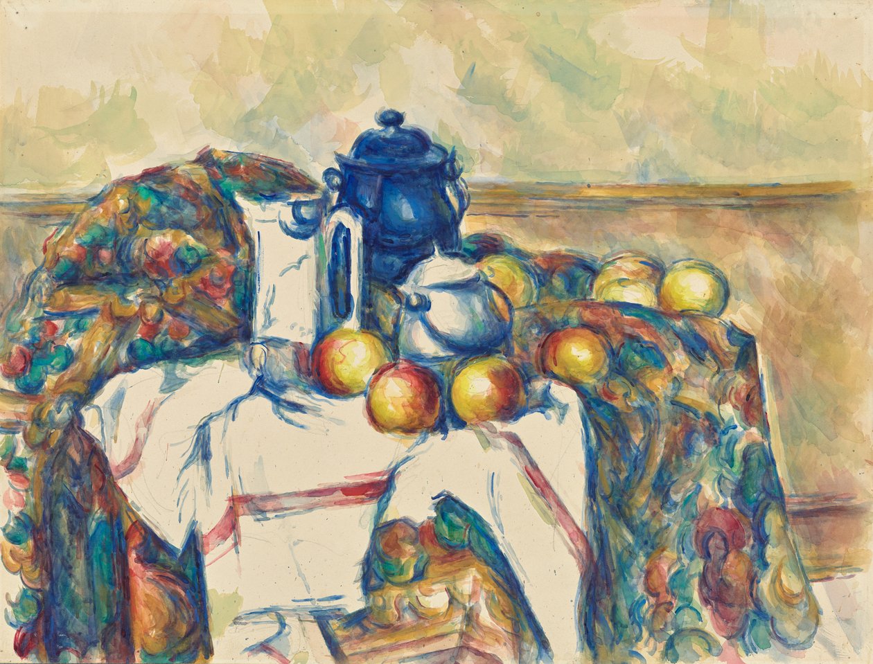 Nature morte au pot bleu - Paul Cézanne