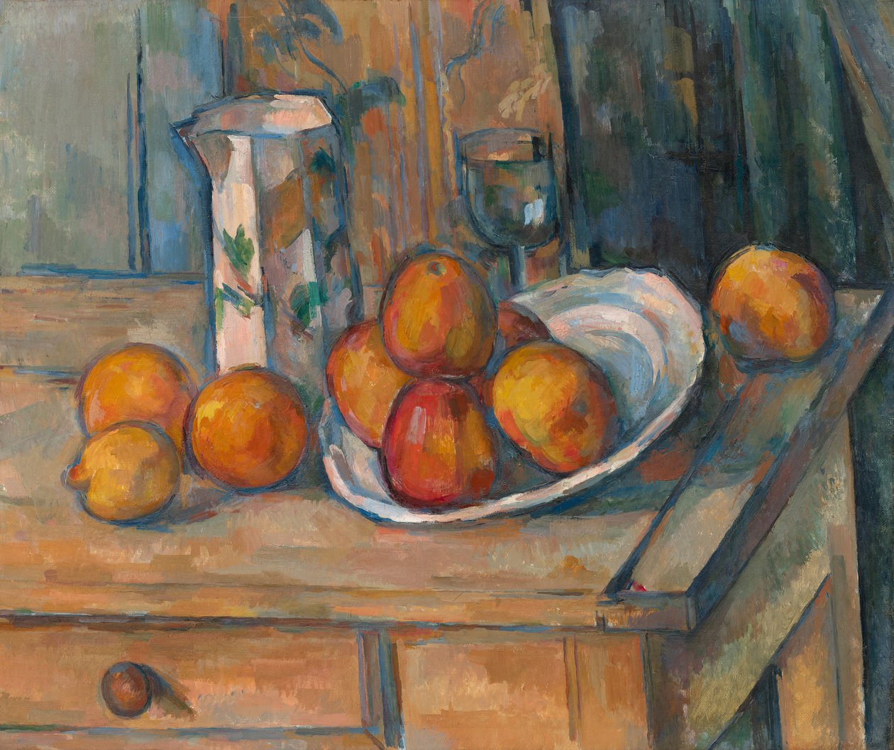 Nature morte avec pichet de lait et fruits - Paul Cézanne