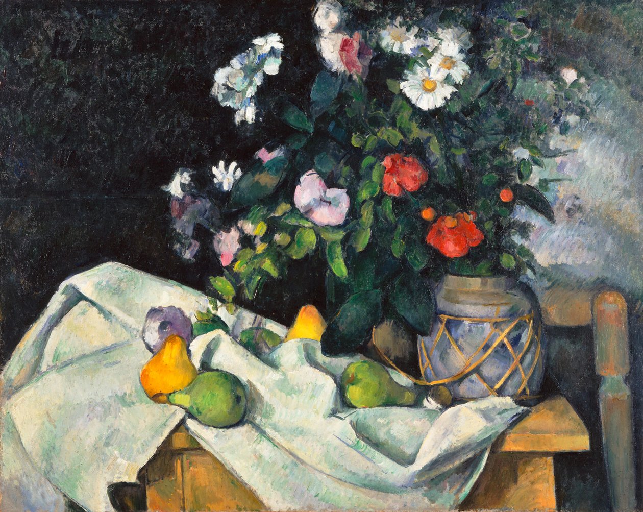 Nature morte aux fleurs et aux fruits - Paul Cézanne