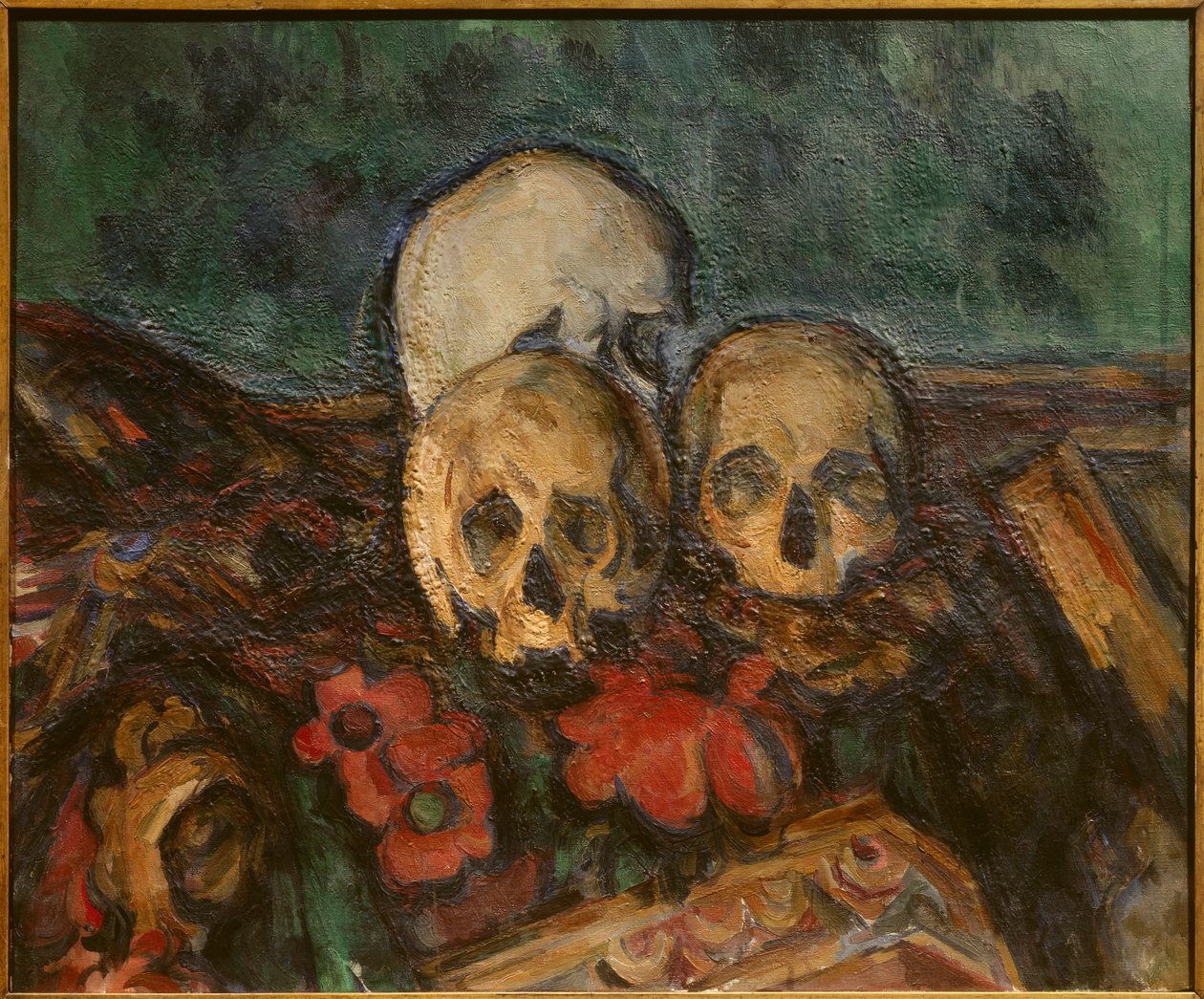 Trois crânes sur un tapis oriental - Paul Cézanne