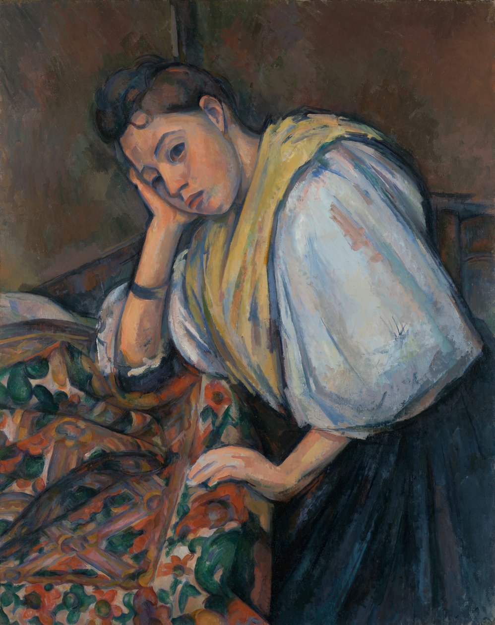 Jeune femme italienne à une table, c.1895-1900 - Paul Cézanne
