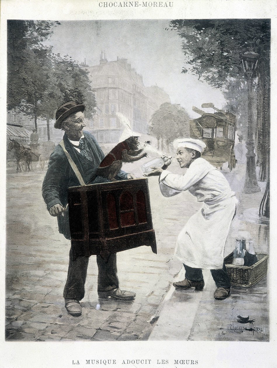 La musique adoucit les mœurs, peinture de Chocarne-Moreau, vers 1900 - Paul Charles Chocarne Moreau