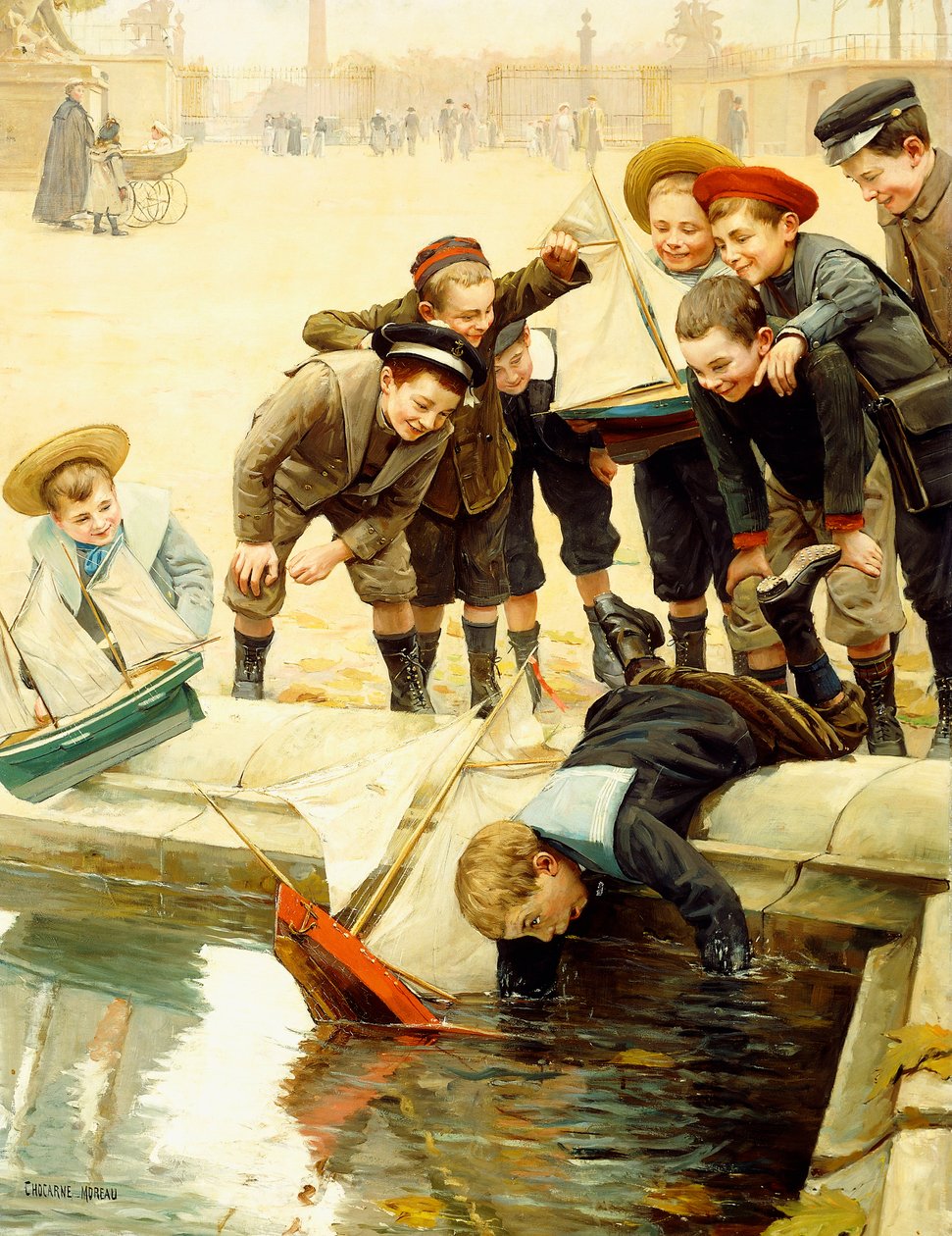 Garçons et leurs voiliers - Paul Charles Chocarne Moreau