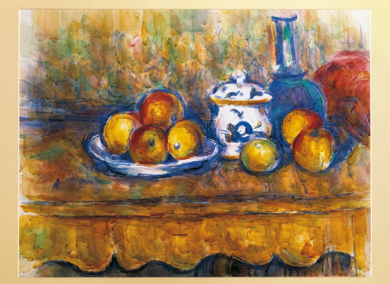 Nature morte avec bouteille bleue - Paul Cézanne