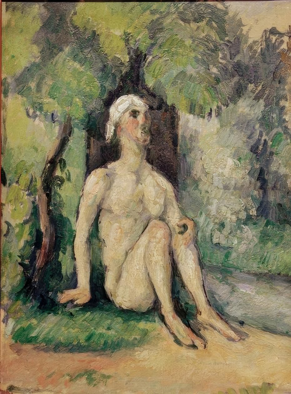 Baigneur assis au bord de l