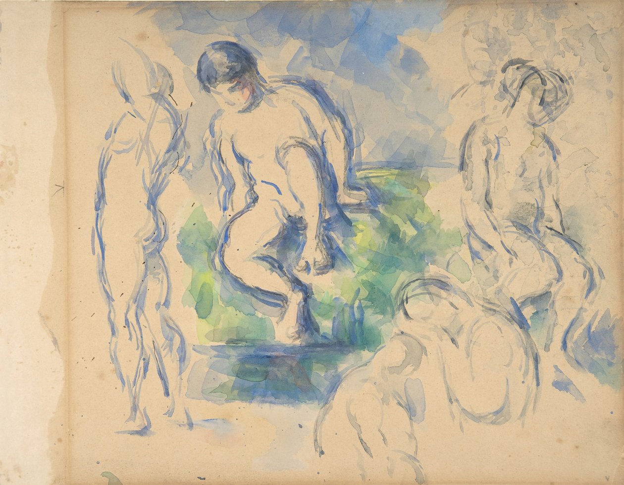Baigneurs recto, Nature morte verso - Paul Cézanne