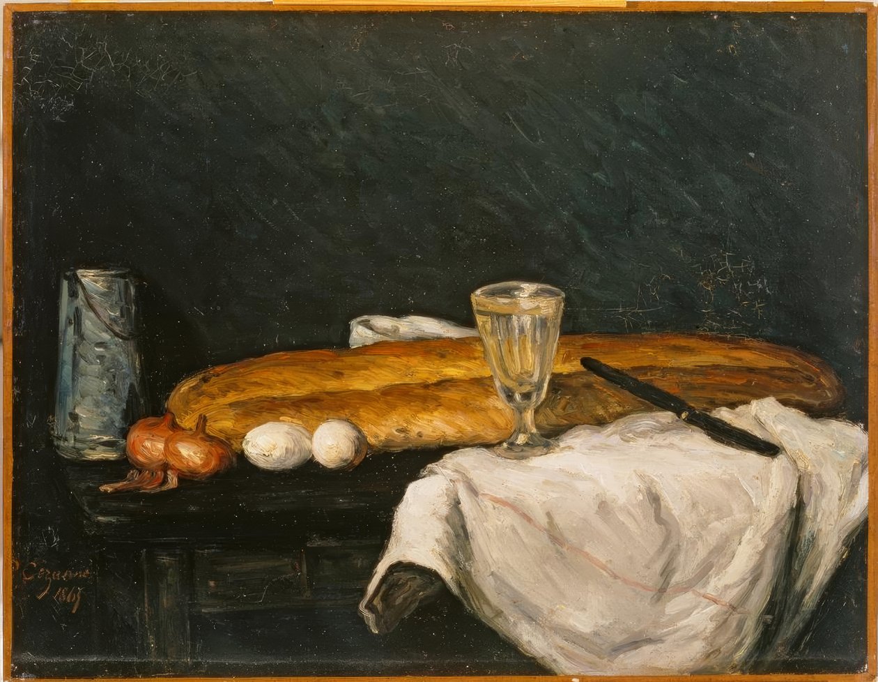 Nature morte : Le Pain et les Œufs - Paul Cézanne