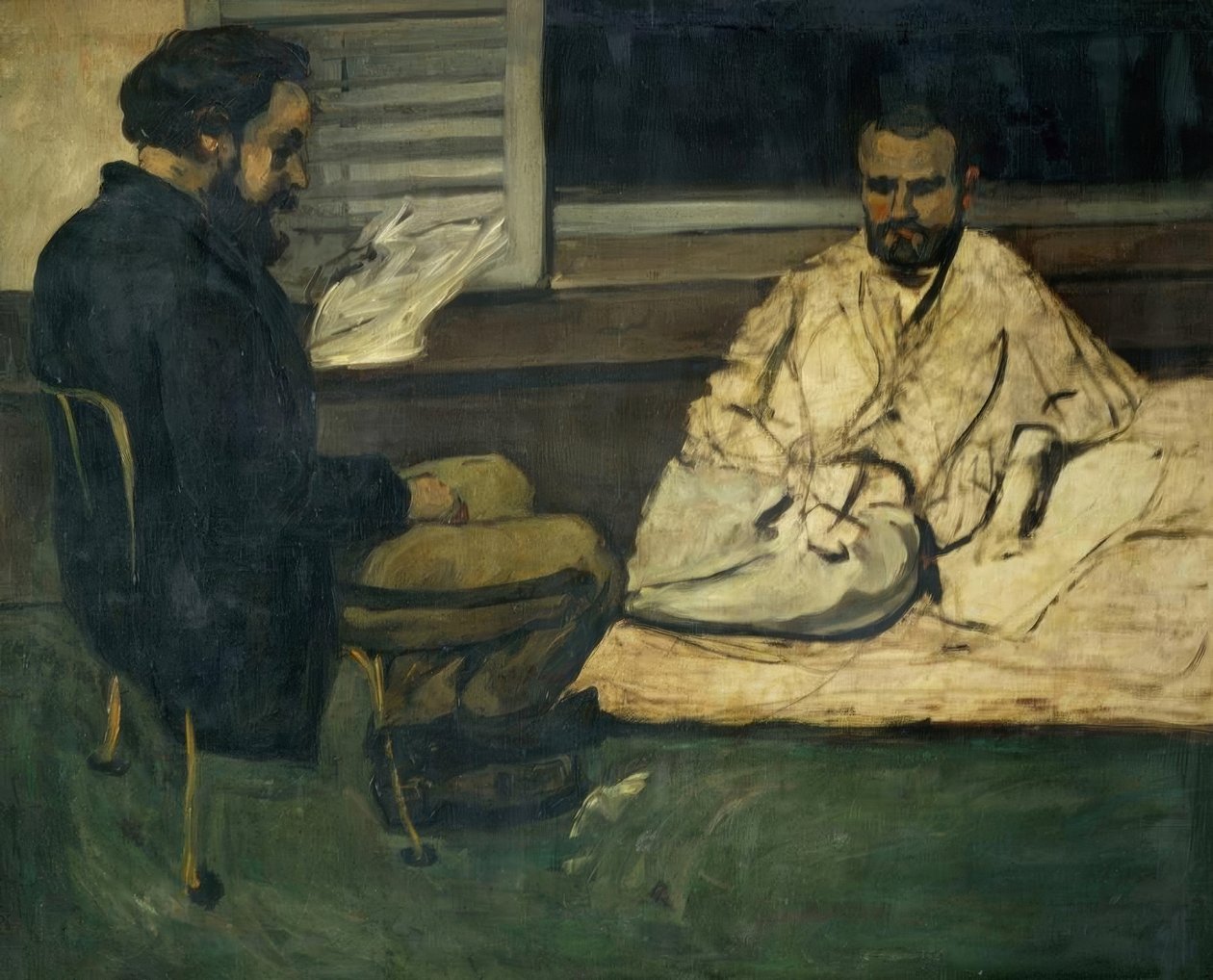 Paul Alexis lisant à Emile Zola - Paul Cézanne