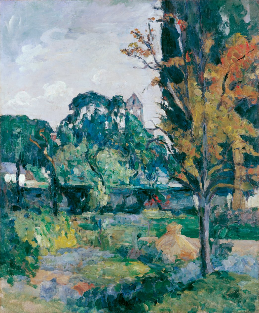 Paysage avec clocher - Paul Cézanne