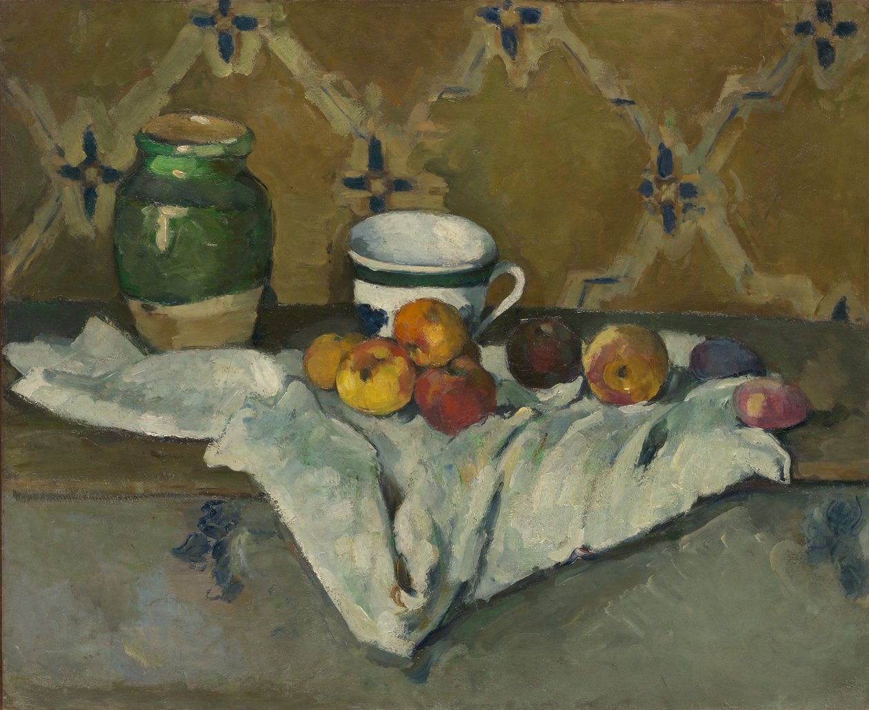 Nature morte avec pot, tasse et pommes, vers 1877 - Paul Cézanne