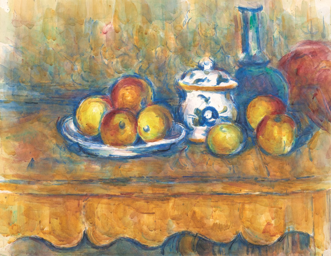 Nature morte avec bouteille bleue, sucrier et pommes, 1900-1902 - Paul Cézanne