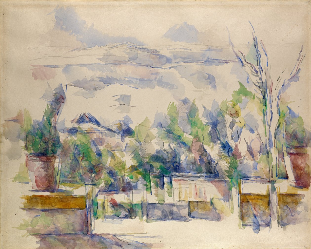 La terrasse du jardin à Les Lauves - Paul Cézanne