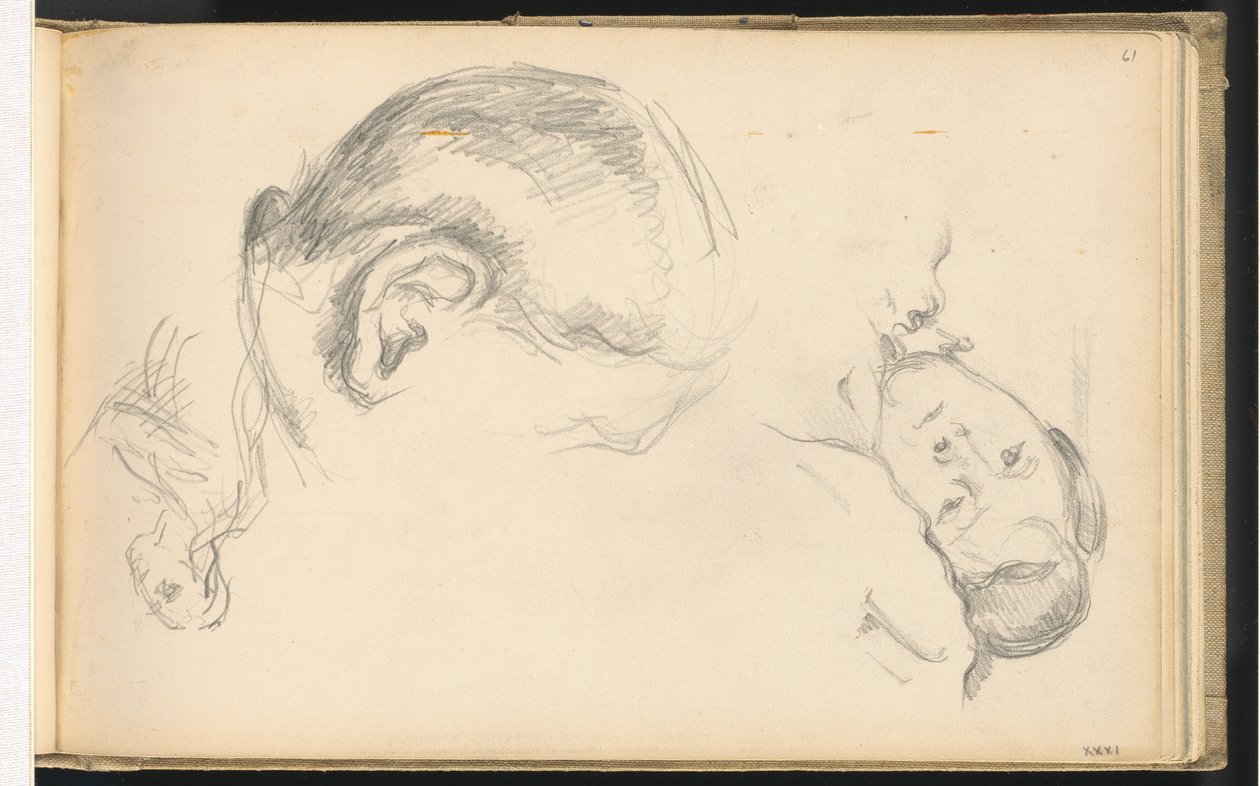 Trois Têtes, Dont Une de Madame Cézanne - Paul Cézanne