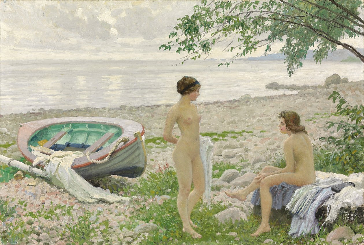 Sur la plage - Paul Fischer