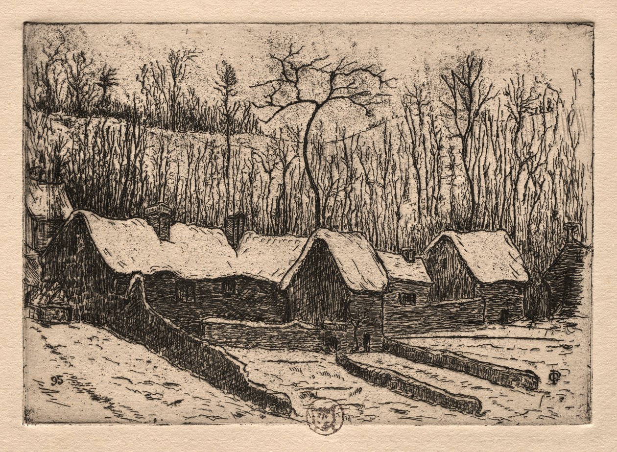 Six eaux-fortes : La boulangerie au toit de chaume, Auvers, 1895 - Paul Gachet