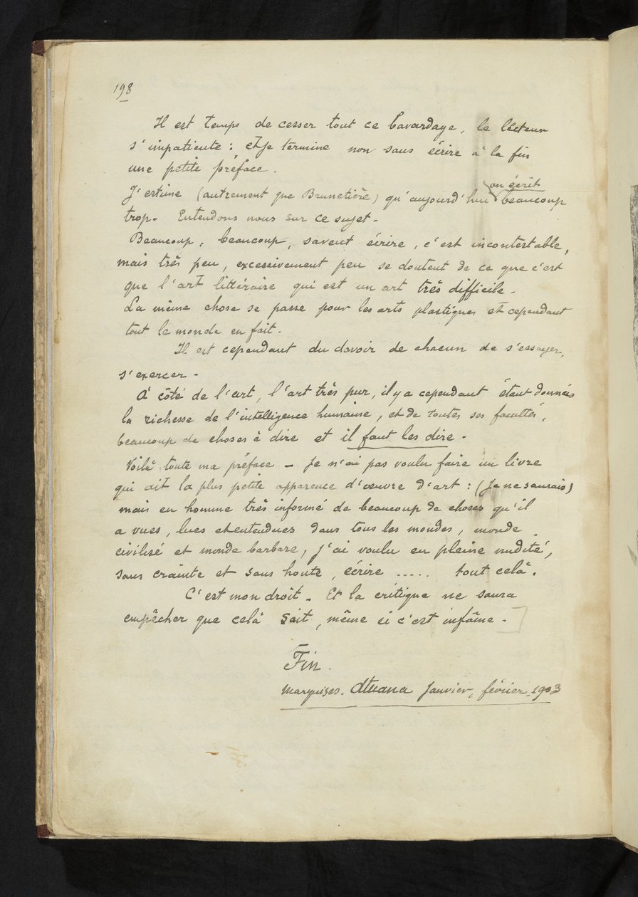 Avant et après - Dernière page du texte principal - Paul Gauguin