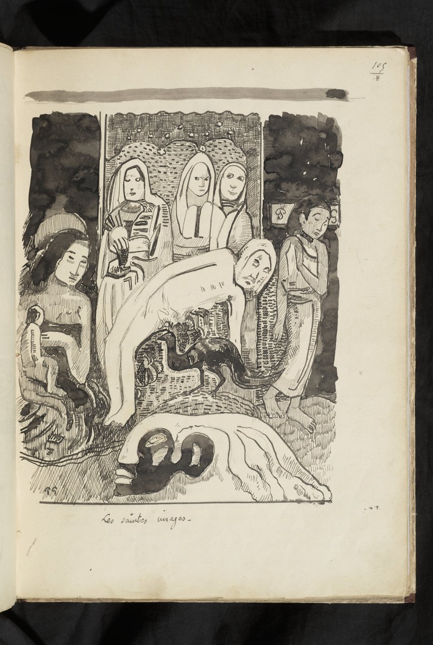 Avant et après - dessin "Les saintes images" - Paul Gauguin