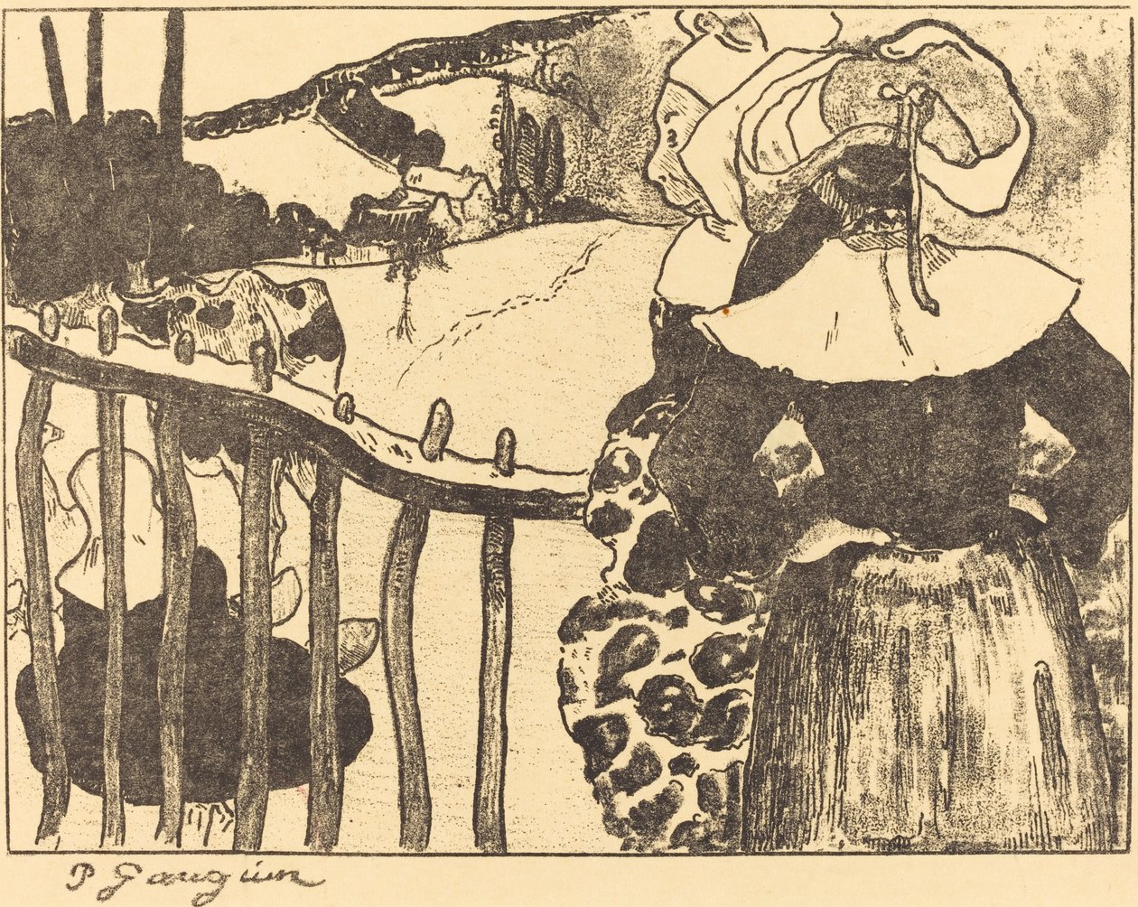 Femmes bretonnes à la barrière, 1889 - Paul Gauguin