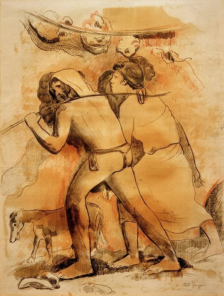 Le départ (Adam et Ève) - Paul Gauguin