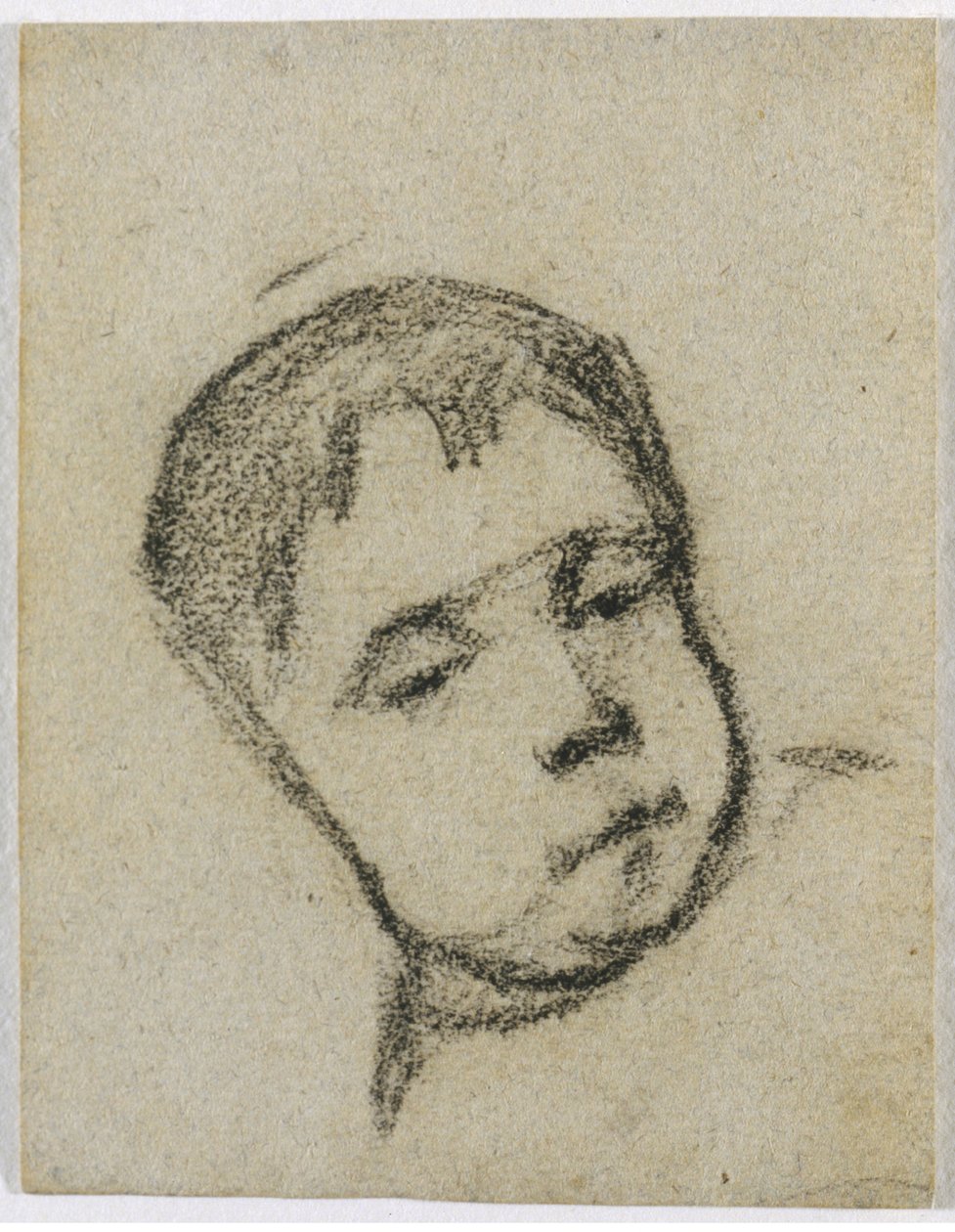 Emil Gauguin enfant, tête sur un oreiller, vers 1875-76 (crayon noir) - Paul Gauguin