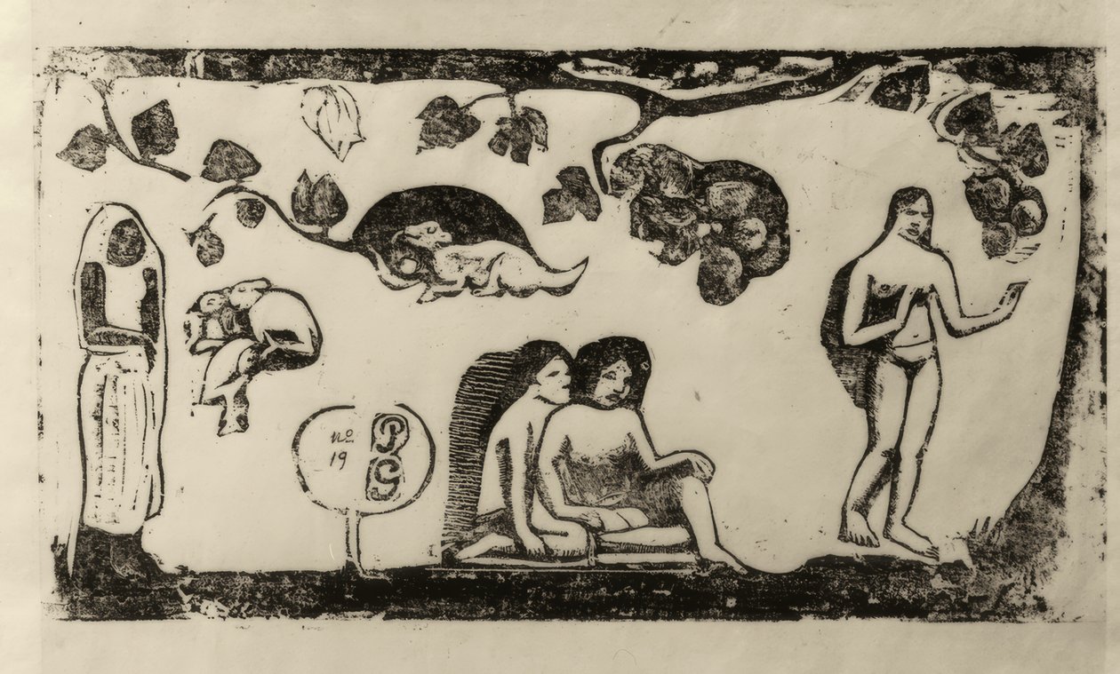 Femmes, animaux et feuillage - Paul Gauguin
