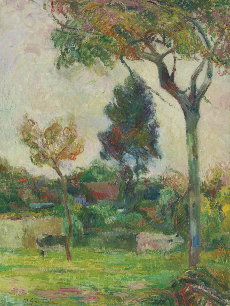 French: Deux vaches au pré, ou Les Deux vaches Two Cows in the Meadow - Paul Gauguin