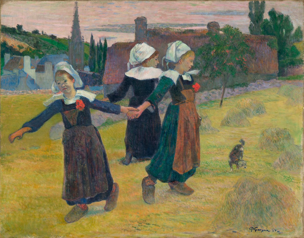 French: La Ronde des petites Bretonnes Breton Girls Dancing, Pont-Aven - Paul Gauguin