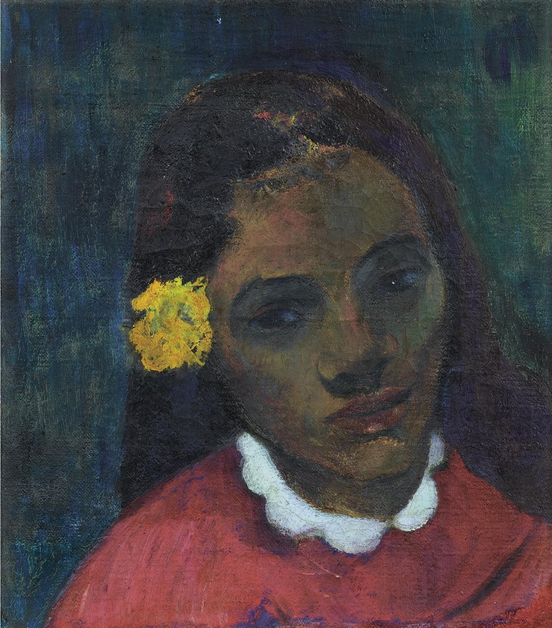 French: Tête de Tahitienne, ou La Fleur qui écoute - Paul Gauguin