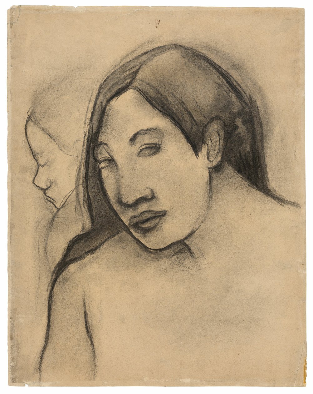 Têtes de femmes tahitiennes, vues de face et de profil - Paul Gauguin