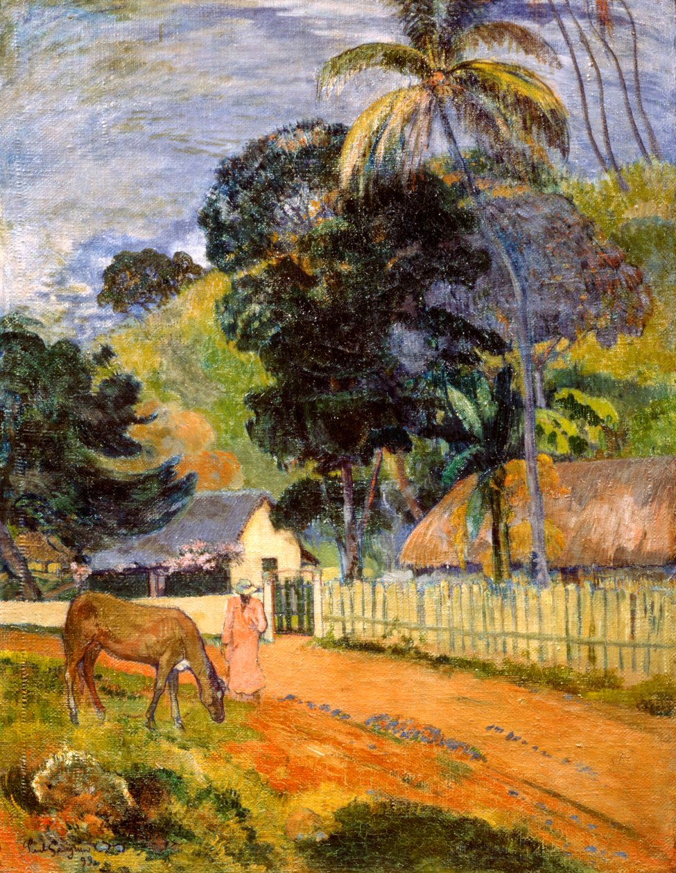Cheval sur la route, paysage tahitien, 1899 - Paul Gauguin