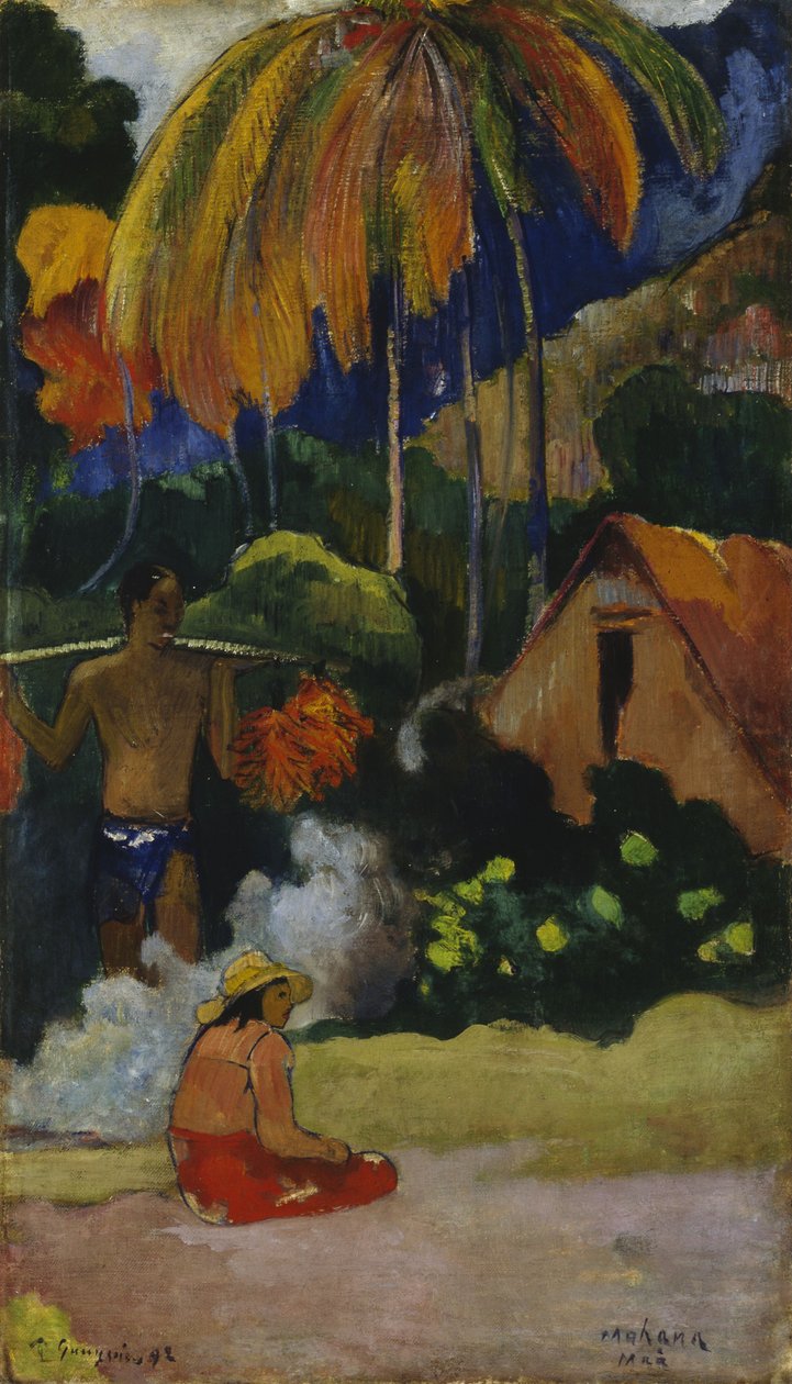 Paysage à Tahiti (Mahana Maà) - Paul Gauguin