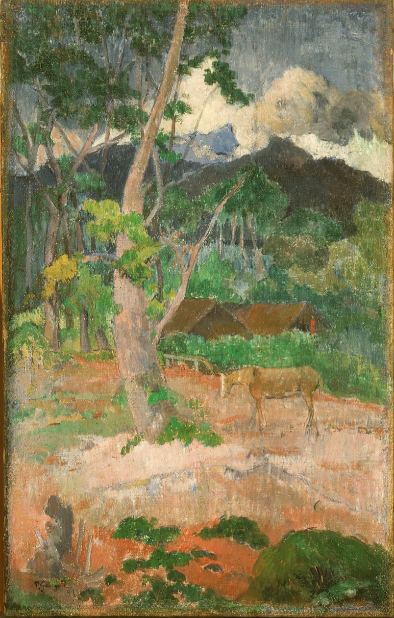Paysage avec un cheval - Paul Gauguin
