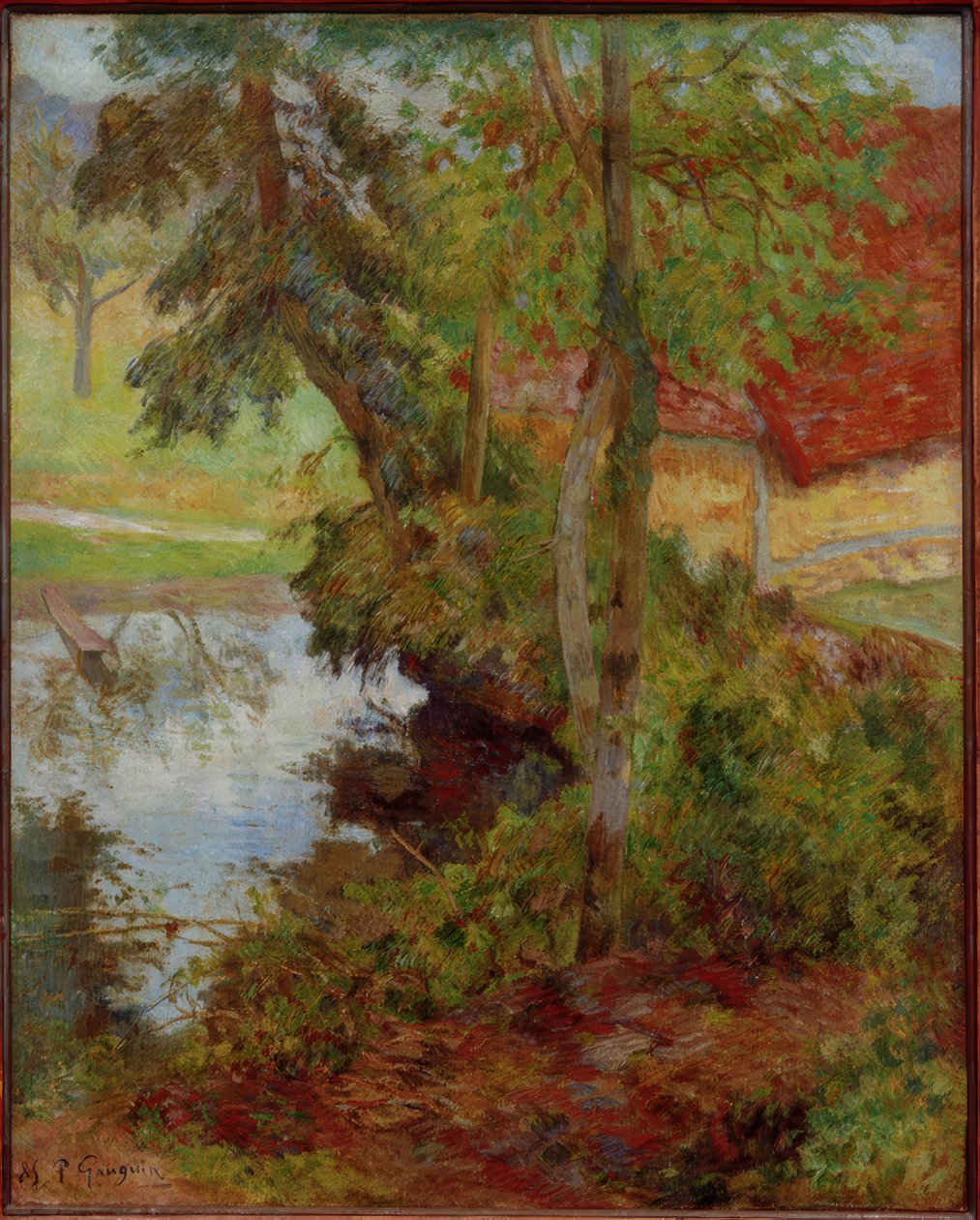 Paysage avec toit rouge - Paul Gauguin