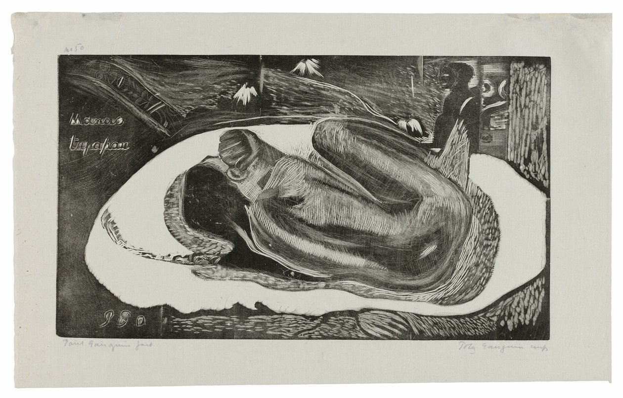 Manao tupapau (Elle pense au fantôme ou le fantôme pense à elle), de la suite Noa Noa - Paul Gauguin