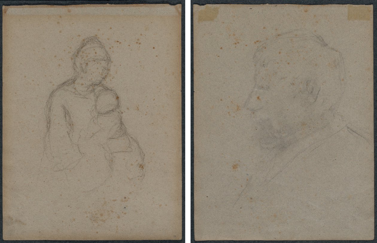 Mère et enfant (recto) ; Buste de profil d