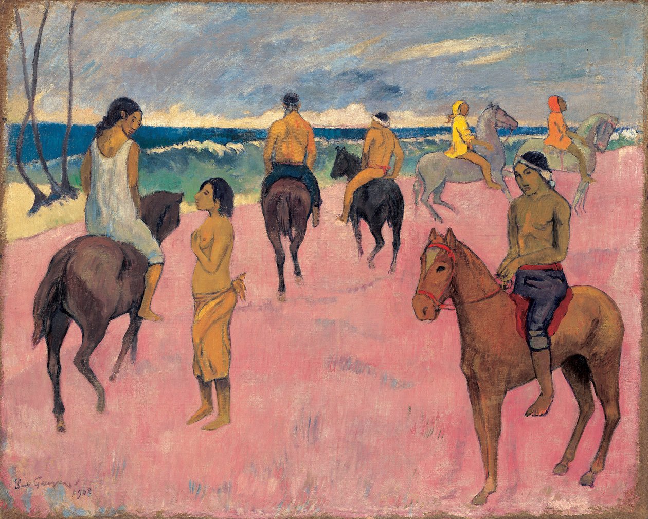 À cheval au bord de la mer II - Paul Gauguin