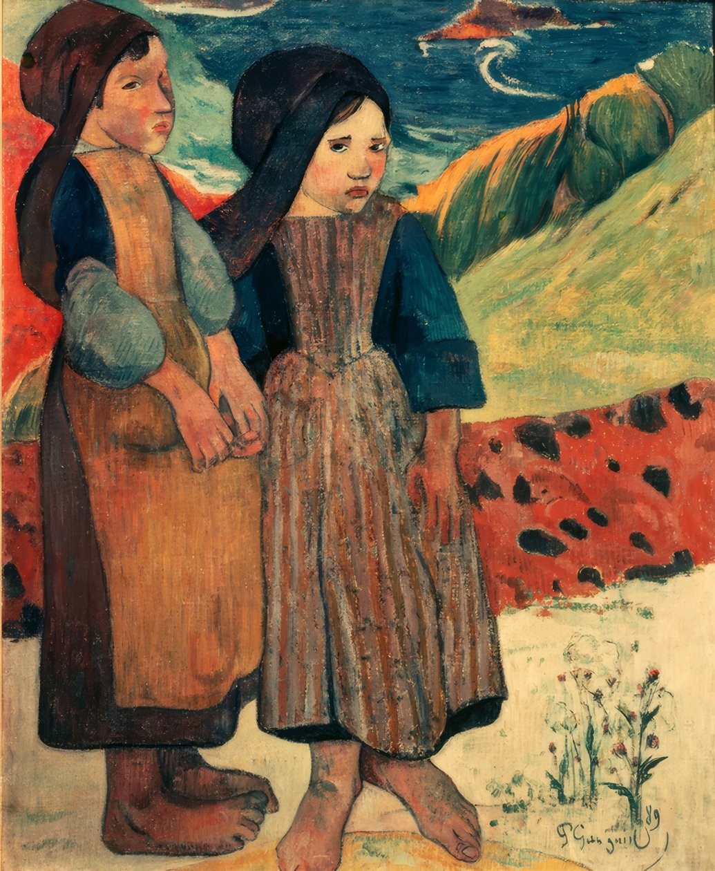 Petites bretonnes au bord de la mer - Paul Gauguin