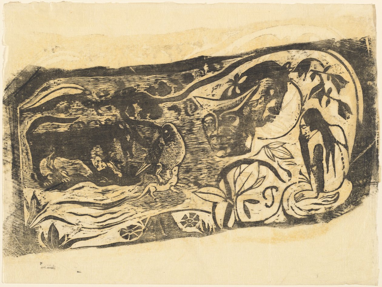 Planche au diable cornu - Paul Gauguin